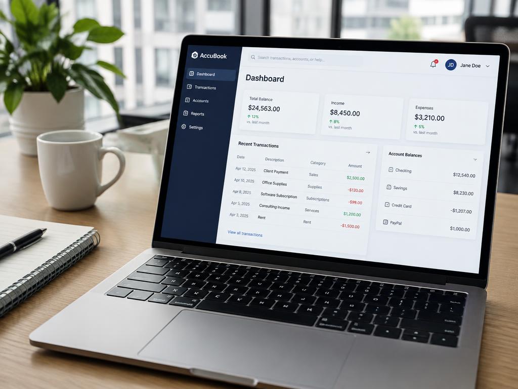 Accounting software dashboard showing a newly configured QuickBooks file for a small business.